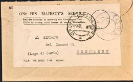 1946-Busta Militare Inglese OHMS Da Verona 2.5 Tondo Town Major - Poststempel