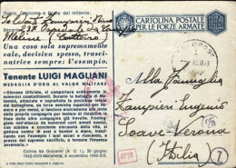 1943-237 Ospedale Da Campo Meline (Cattaro) Manoscritto Su Cartolina Franchigia  - Guerre 1939-45