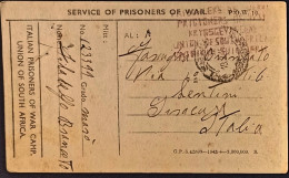 1945-POW Cartolina Per Prigionieri Di Guerra Del19.2 Da PG Italiano In Sudafrica - Storia Postale