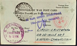 1943-POW Cartolina Di Cattura Da Prigioniero Di Guerra Italiano Negli U.S.A. Nel - Marcophilie