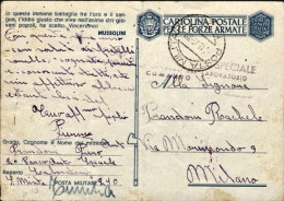 1943-Cartolina In Franchigia Dalla Posta Militare 210 Del 2.5 Ultime Date Dalla  - War 1939-45