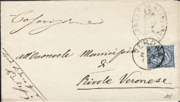 1878-piego Con Scritto Affrancato 10c. V.E. II - Poststempel