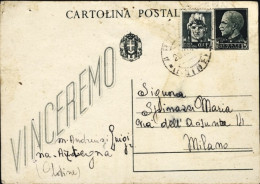 1943-cartolina Postale Vinceremo Con Notizia Di Transito Di Prigioniero Per La G - Marcophilia