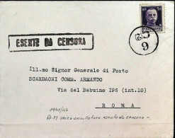 1941/3-Busta 50c Imperiale Annullo Censura Marina 6 C(2) Esente Da Censura Per G - Marcophilie