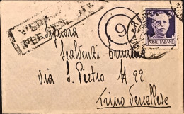 1943-Busta Annullo Regia Nave Duca Degli Abruzzi 7.8.43, Francobollo Spillato - Storia Postale