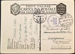 1943-Cartolina In Franchigia Prigionieri Di Guerra In Italia Da PG Inglese Press - Storia Postale