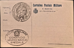 1948ca.-Cartolina In Franchigia Modello Privato Regia Marina Con Timbri Gruppo N - Storia Postale