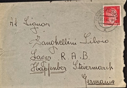 1943-Busta Affr. 12pf. Germania Da Francoforte 27.5.43 Manoscritto Da Alpino In  - Lettres & Documents