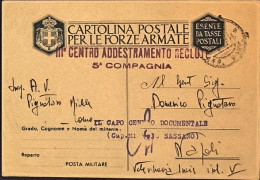 1946-Cartolina In Franchigia CIL Colore Senape Dal III^CAR Di Como - Storia Postale