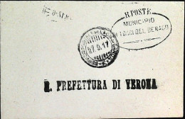 1917-piego Comunale R.Poste Di Torri Del Benaco "Servizio Postale Sul Lago Di Ga - Marcofilie