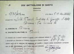 1944-Documento RSI Posta Da Campo 795 Sanita' 205^ Battaglione - Marcophilie