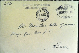1944-Franchigia Posta Militare 3600 Del 15.1 Distretto Militare Di Viterbo (cass - War 1939-45
