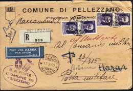 1940-Busta Racc Aerea Da Pellezzano Per L'AOI Al Mittente Al Verso PM 23 AOI E D - Marcofilie