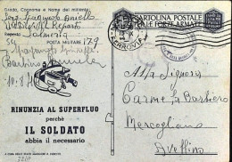 1944-Franchigia Posta Militare Manoscritto Reparto Salmeria 179 Da Napoli - Weltkrieg 1939-45