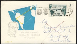 1961-L.185 Visita Del Presidente Della Repubblica Gronchi In Uruguay Su Lettera  - FDC