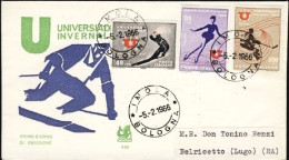 1966-serie 3 Valori Universiadi Invernali Su Fdc Viaggiata - FDC