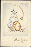 1946-cartolina Augurale Buon Natale Affrancata L.3 Repubbliche Medioevali Isolat - Autres & Non Classés