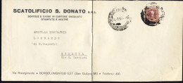 1961-frode Postale, Busta Con Intestazione Commerciale Scatolificio San Donato S - 1961-70: Marcophilia