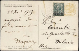 1913-Costantinopoli Cartolina Affrancata 10/5pa.(altro Francobollo Caduto) Annul - Bureaux D'Europe & D'Asie