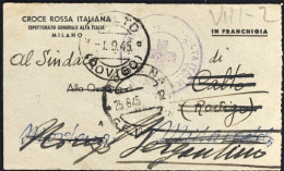 1945-CF Della Croce Rossa Italiana Ispettorato Generale Alta Italia Di Milano Co - Croix-Rouge