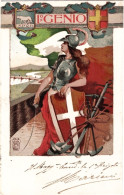 1905-S.P.Q.R. I^ Genio, Viaggiata - Patriottiche
