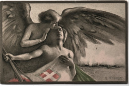 1918-"Per La Patria", Ai Valorosi Feriti In Guerra, Illustratore Carpanetto, Via - Patriotic