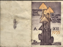 1935-tessera Della Confederazione Fascista Dei Lavoratori Dell'agricoltura Di Ve - Membership Cards