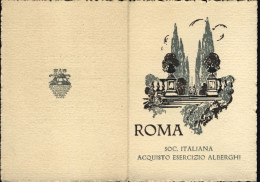 1930-circa-Roma Soc.italiana Acquisto Esercizio Alberghi, Piego Pubblicitario Ho - Publicité