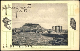 1941-Grecia Cartolina Dell'Acropoli Con Al Verso Pianta Toponomastica - Other & Unclassified