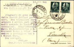 1945-Cartolina Dei Missionari Salesiani Villaggio Congolese Affrancata Con Coppi - Storia Postale