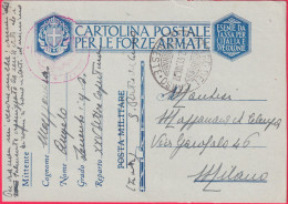 1941-CF XXV^ Settore Copertura Trieste San Pietro Del Carso Del 17.2 - Marcofilie