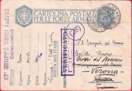 1940-CF Lineare 67^Gruppo Obici 152/13 Comando - Poststempel