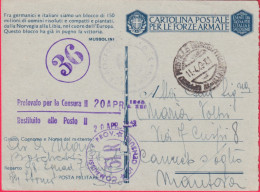 1943-Franchigia Posta Militare XI Concentramento 11.4.43 Tunisia Aeronautica 98^ - War 1939-45