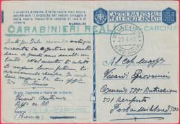 1942-CF Lineare Carabinieri Reali Villa Carcina Del 29.4 - Poststempel