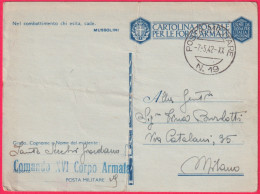 1942-CF Posta Militare N.14 Del 7.5 - War 1939-45