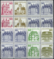 ZUSAMMENDRUCKE H-Bl. 18,21 **, 1977/82, 2 Heftchenblätter Burgen Und Schlösser, Pracht, Mi. 26.- - Zusammendrucke