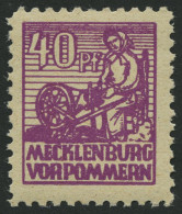MECKLENBURG-VORPOMMERN 40yb **, 1946, 40 Pf. Violettpurpur, Pracht, Gepr. Kramp, Mi. 100.- - Andere & Zonder Classificatie
