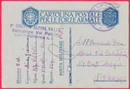 1943-CF Lineare 3^ Gruppo Alpini "Valle" - Poststempel