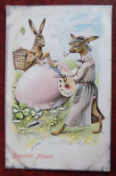 Cpa Fête Joyeuses Pâques - Surréalisme Lapins Humanisés - Ill. O. Michael - Easter