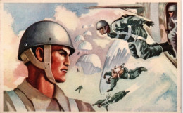 1940circa-Paracadutisti Durante Il Lancio-Ed. Giulio Marino Vittorio Veneto - Autres & Non Classés