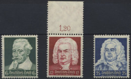 Dt. Reich 573-75 **, 1935, Schütz-, Bach-, Händel-Feier, Prachtsatz, Mi. 32.- - Nuovi