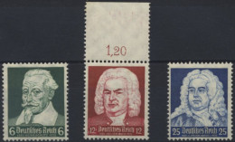 Dt. Reich 573-75 **, 1935, Schütz-, Bach-, Händel-Feier, Prachtsatz, Mi. 32.- - Neufs