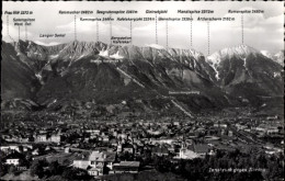 CPA Innsbruck In Tirol, Panorama Gegen Norden, Frau Hitt, Sattelspitzen, Langer Sattel, Kemmacher - Autres & Non Classés