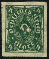 Dt. Reich 226aU *, 1922, 4 M. Dkl`grün, Ungezähnt, Falzrest, Pracht, Mi. 40.- - Unused Stamps