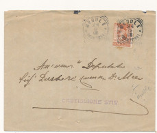 1915 MEDOLE MANTOVA  TONDO RIQUADRATO + BUSTA INTESTATA ARALDICA - Poststempel