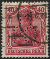Dt. Reich 145I O, 1920, 40 Pf. Lebhaftrotkarmin, Type I, Firmenlochung, Pracht, Gepr. Infla, Mi. 40.- - Oblitérés