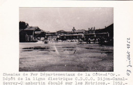 Photo - 21 - DIJON CANAL - 1952 - Accident - Depot De La Ligne Electrique éboulé Sur Motrices - Retirage - Ohne Zuordnung