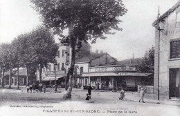 Photo - 69 - Rhone - VILLEFRANCHE Sur SAONE - Place De La Gare - Rue Nationale - Retirage - Non Classés
