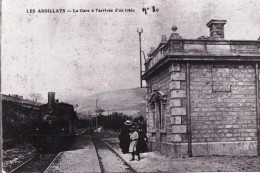  Photo - 69 - Rhone - LES ARDILLATS - La Gare A L'arrivée D'un Train -  Retirage-  Format 24.0 X18.0 Cm - Eisenbahnen