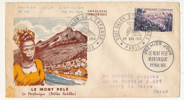 FRANCE - Env. FDC - 20F Mont Pelé Martinique - 1er Nov 1955 - Paris Salon De L'Enfance + Premier Jour - 1950-1959